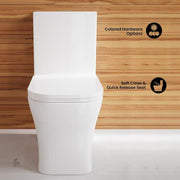 1-Piece 1.1/1.6 GPF Dual Flush Square Toilet in White