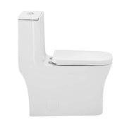 1-Piece 1.1/1.6 GPF Dual Flush Square Toilet in White