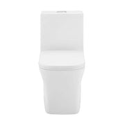 1-Piece 1.1/1.6 GPF Dual Flush Square Toilet in White