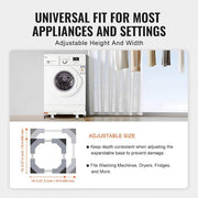 16.34 in. W Universal Laundry Pedestal Washing Machine Base White with 4 Strong Feet for Washer And Dryer
