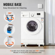 16.34 in. W Universal Laundry Pedestal Washing Machine Base White with 4 Strong Feet for Washer And Dryer