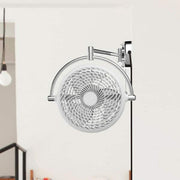 10 in. W 2-Speeds Wall Fan in White with Pull Chain Control 180-Degree Oscillate