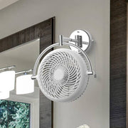 10 in. W 2-Speeds Wall Fan in White with Pull Chain Control 180-Degree Oscillate