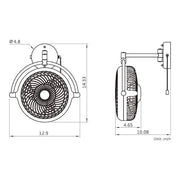 10 in. W 2-Speeds Wall Fan in White with Pull Chain Control 180-Degree Oscillate