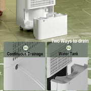 50 pt. 4,500 sq. ft. Dehumidifier in White with Drain Hose and Bucket, Auto Defrost, Low Noise, Dehumidify Efficiently