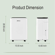 50 pt. 4,500 sq. ft. Dehumidifier in White with Drain Hose and Bucket, Auto Defrost, Low Noise, Dehumidify Efficiently