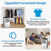 32 pt. 2000 sq. ft. Dehumidifier in White, with Drain Hose and Bucket for Home, Quickly and Quietly Remove Moisture
