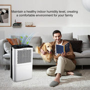 32 pt. 2000 sq. ft. Dehumidifier in White, with Drain Hose and Bucket for Home, Quickly and Quietly Remove Moisture