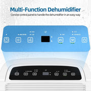 150 pt. 7,000 sq. ft. Dehumidifier in White with Pump, Auto Defrost, Dry Clothes Function, 24 H Timer
