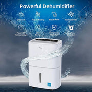 150 pt. 7,000 sq. ft. Dehumidifier in White with Pump, Auto Defrost, Dry Clothes Function, 24 H Timer