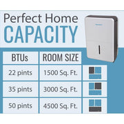 Energy Star 50-Pint Dehumidifier for Upto 4500 sq. ft. LED Display Timer Portable w/Wheels Auto-Shutoff