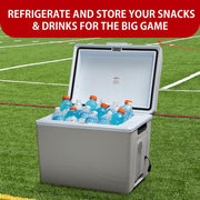 12V Electric Cooler/Warmer, 42L (45 qt.) Thermoelectric Car Fridge, Two-Way Design, Gray
