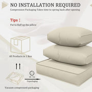 26 in. x 26 in. x 4 in. (14-Piece) Deep Seating Outdoor Lounge Chair Sectional Cushion Cream