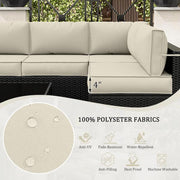 26 in. x 26 in. x 4 in. (14-Piece) Deep Seating Outdoor Lounge Chair Sectional Cushion Cream
