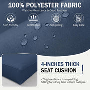 25.6 in. x 23.6 in. x 4 in. (8-Piece) Deep Seating Outdoor Lounge Chair Sofa Cushion with Lumber Pillow Cushion Navy