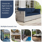 25.6 in. x 23.6 in. x 4 in. (8-Piece) Deep Seating Outdoor Lounge Chair Sofa Cushion with Lumber Pillow Cushion Navy