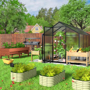 47 in. x 23 in. x 33 in. Wooden Raised Garden Bed with Lockable Wheels, Liner