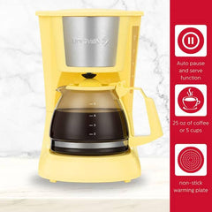 Everyday 5- Cup Yellow Drip Coffee Maker