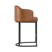 Crystal Yellowish-Brown 26 in.Counter Height Fabric Upholstered Bar Stool Kitchen Island Stool With Metal Frame Set of 3
