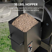 585 sq. in. Pellet Grill in Silver with Stainless Steel Lid and Grease Bucket