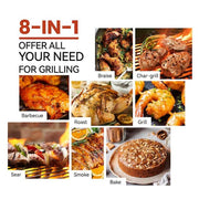 585 sq. in. Pellet Grill in Silver with Stainless Steel Lid and Grease Bucket