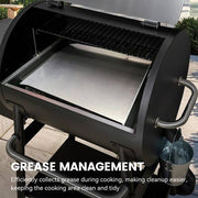 585 sq. in. Pellet Grill in Silver with Stainless Steel Lid and Grease Bucket