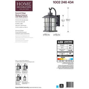 Summit Ridge 13.13 in. Zinc Dusk to Dawn Integrated LED Hardwired Outdoor Wall Light Lantern Sconce