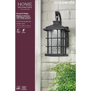 Summit Ridge 13.13 in. Zinc Dusk to Dawn Integrated LED Hardwired Outdoor Wall Light Lantern Sconce