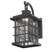 Summit Ridge 13.13 in. Zinc Dusk to Dawn Integrated LED Hardwired Outdoor Wall Light Lantern Sconce