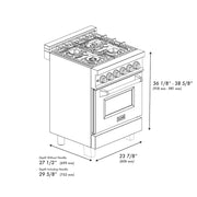 ZLINE 24" Autograph Dual Fuel Range, Stainless, RAZ-24-CB