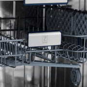 ZLINE 24" Autograph Dishwasher, White Door, Black Handle, DWVZ-WM-24-MB