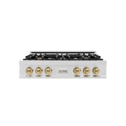 ZLINE 36" Autograph Rangetop Stainless, Bronze Accents, RTZ-36-CB