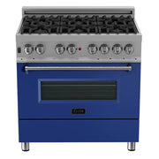 ZLINE 36" Bundle Range RAS-BM-36 & Range Hood 8654BM-36, 2KP-RASBMRH36