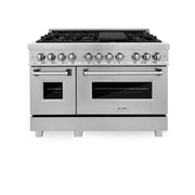 ZLINE 48" Bundled Stainless DualRange RangeHood Dishwasher 3KP-RASRH48-DWV