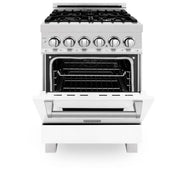 ZLINE 24" Professional Dual Fuel Range, Matte White Door, RA-WM-24