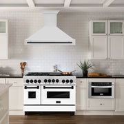 ZLINE 48" Autograph Stainless Wall Range Hood, Black Handle 8654STZ-48-MB