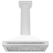 ZLINE 36" Stainless Hood, White Matte, Stainless Handle KB4STX-WM-36
