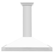 ZLINE 48" Stainless Hood, White Matte, Stainless Handle KB4STX-WM-48