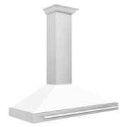 ZLINE 48" Stainless Hood, White Matte, Stainless Handle KB4STX-WM-48