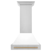 ZLINE 30" Autograph Stainless Wall Range Hood, White, 8654STZ-WM30-CB