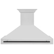 ZLINE 48" Autograph Stainless Wall Range Hood, Black Handle 8654STZ-48-MB