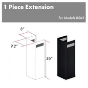 ZLINE 1-36" Chimney Extension, 9'-10' Ceiling, 1PCEXT-BSKBN