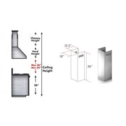 ZLINE 1 Piece Chimney Extension for 10' Ceiling, 1PCEXT-687