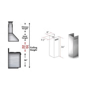ZLINE 1 Piece Chimney Extension for 10ft Ceiling, 1PCEXT-KB/KL2/KL3-304
