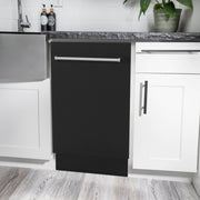 ZLINE 18" Dishwasher in Black matt panel, Stainless Tub, DWV-BLM-18