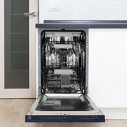 ZLINE 18" Dishwasher in Blue gloss panel, Stainless Tub, DWV-BG-18