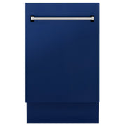 ZLINE 18" Dishwasher in Blue gloss panel, Stainless Tub, DWV-BG-18