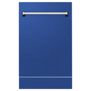 ZLINE 18" Dishwasher in Blue matt panel, Stainless Tub, DWV-BM-18