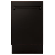 ZLINE 18" Dishwasher, Oil Rubbed Bronze panel, Stainless Tub, DWV-ORB-18