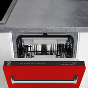 ZLINE 18" Dishwasher, Red Matt panel, Stainless Tub, DWV-RM-18